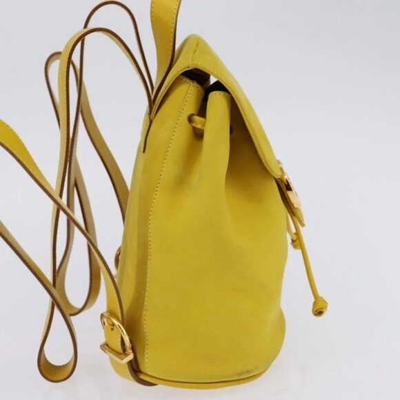Salvatore Ferragamo Gancini Backpack Suede Yellow Gold Auth bs29119 main image 4